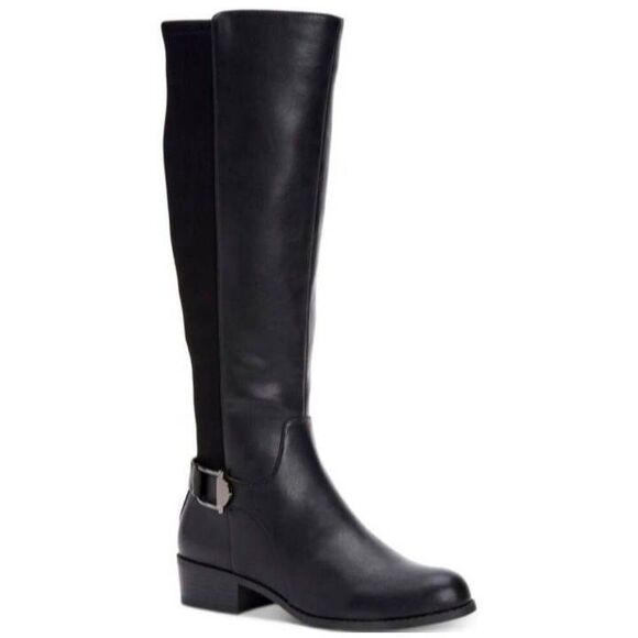ALFANI STEP 'N FLEX KALLUMM BLACK EXTENDED CALF BOOTS SZ.7 GUC. - Picture 1 of 10